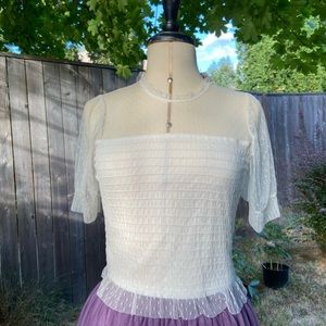 Swiss dot lace blouse